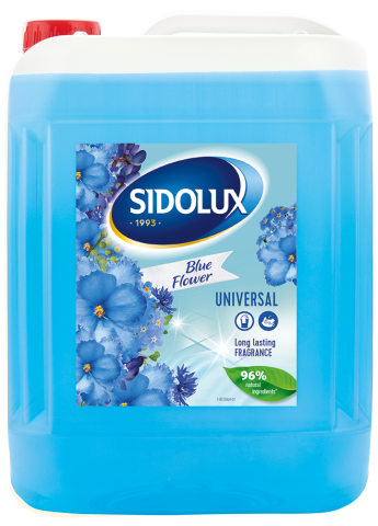 Sidolux Soda Power universal čistič 5l Modrá květina/modrý
